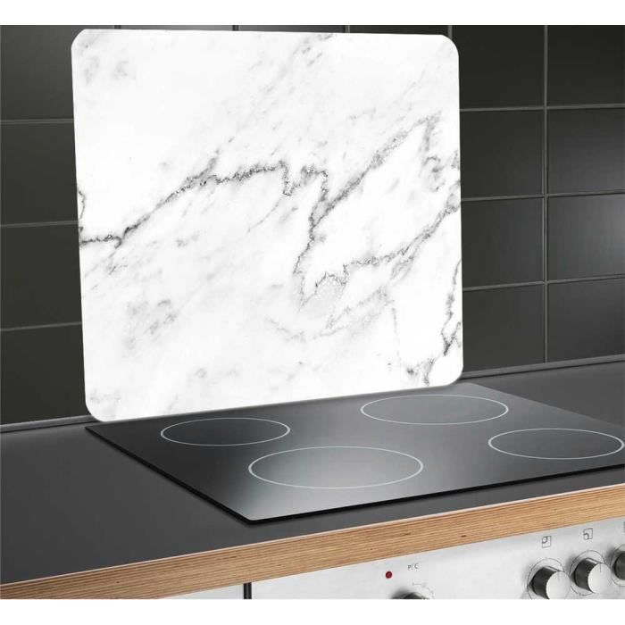 Crédence De Cuisine En Aluminium - Motif Marbre Noir Et Or - 70x50 Cm, Résistante à La Chaleur - 3