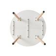 BenyLed Table de Salle à Manger Ronde Moderne 80 cm avec Pieds en Bois(Blanc)-2