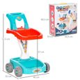 HOMCOM Jeu d'imitation Chariot de Nettoyage Enfant - Chariot de ménage Enfant - Total 22 Accessoires variés ABS PP Bleu Rouge Blanc-2