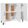 Armoire à vaisselle Décoration de meubles - Pwshymi - Blanc brillant - bois d'ingénierie;métal - 90 x 34 x 80 cm -2