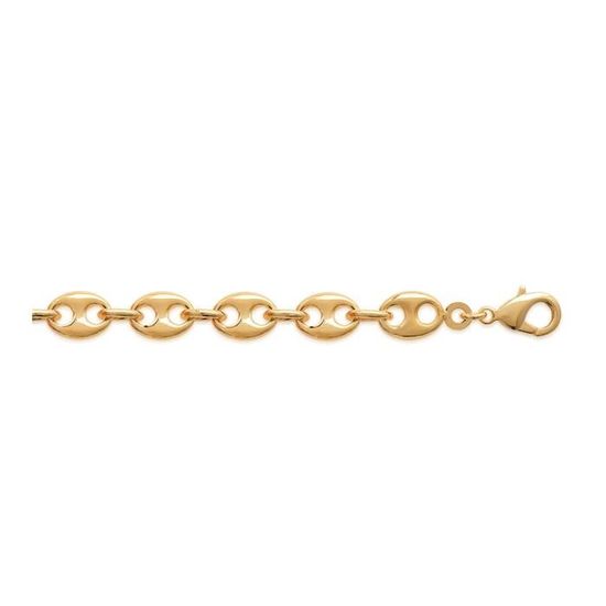Longue chaine 70cm collier grain 2 café large 9mm pour homme en plaqué OR neuve