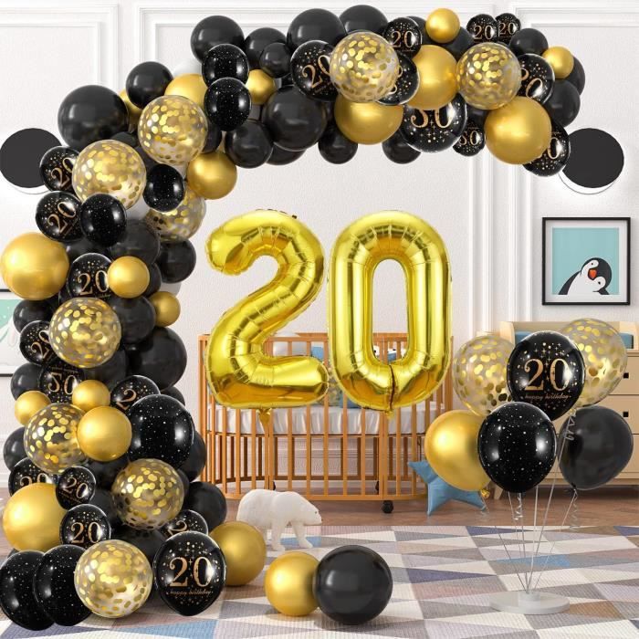 10 Ballons de Baudruche Multicolore Anniversaire 20 ans - Jour de
