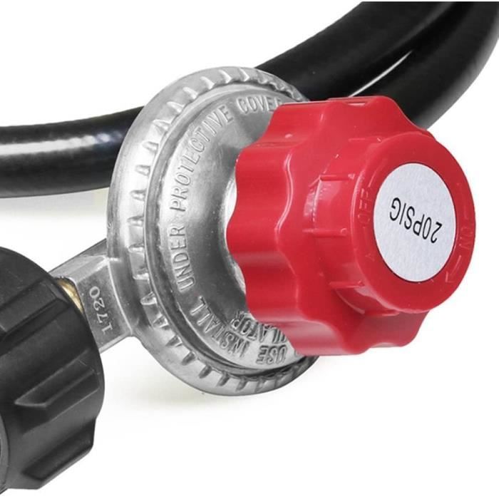 Torribala Règulateur De Gaz Basse Pression Pour Bouteille De Propane 1 Lb | Sortie Raccord Tuyau 1/4", Pression Réglable 6-18 W.C | Pour Barbecue, Chauffage D'Appoint