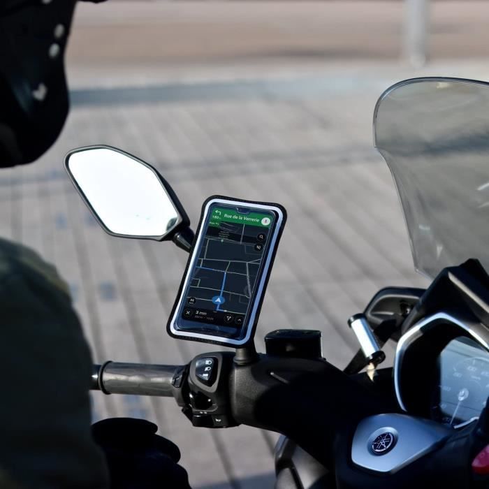 Support Telephone Moto et Scooter magn tique pour retroviseur