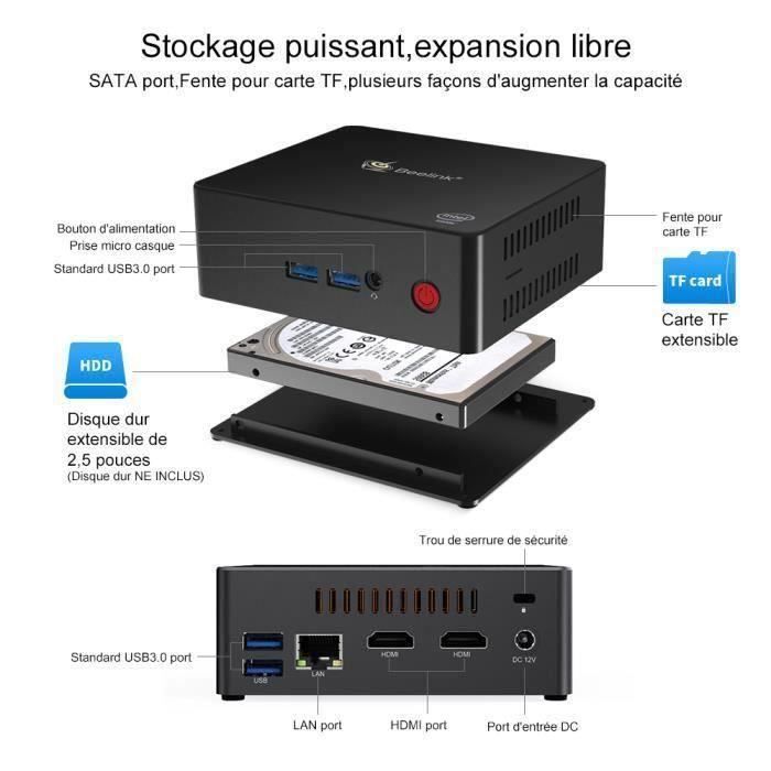 Beelink Gemini X55 Windows 10 Mini PC 8Go RAM+128Go2