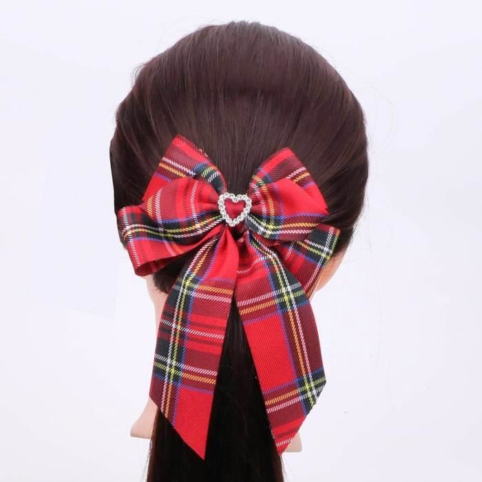 Barrettes À Cheveux Avec Nœud Écossais,Barrettes À Cheveux Écossaises Pour Enfants,Pinces À