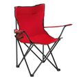 Fauteuil de camping pliable, chaise de camping- Rouge-3
