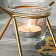 3pcs renne thé lumière titulaire fer art chandelier avec tasse transparente table de noël bougeoir  BOUGIE (HORS ANNIVERSAIRE)-3