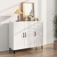 Armoire à vaisselle Décoration de meubles - Pwshymi - Blanc brillant - bois d'ingénierie;métal - 90 x 34 x 80 cm -3