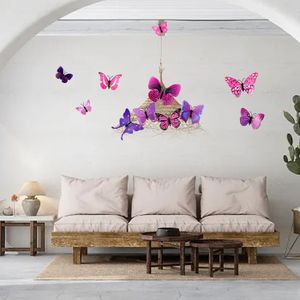 Autocollant Mural Papillon Pour Chambre De Fille Amovible Vinyle - Neuf