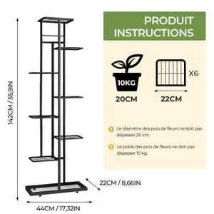 Étagère à Fleurs En Pyramide Avec 3 Niveaux - En Pin Naturel Non Traité Pour Intérieur Et Extérieur | Support Jusqu'à 20 Kg Par étage - 9
