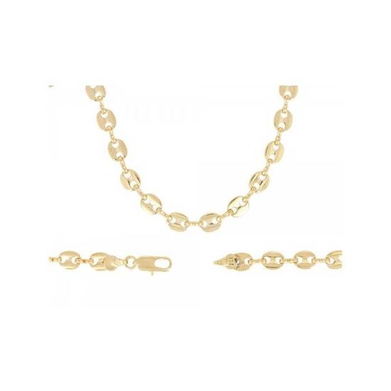 Bracelet Maille Grain De Café Plaqué Or 18 Carats - Longueur 20 Cm, Largeur 5 Mm, Mixte, Neuf