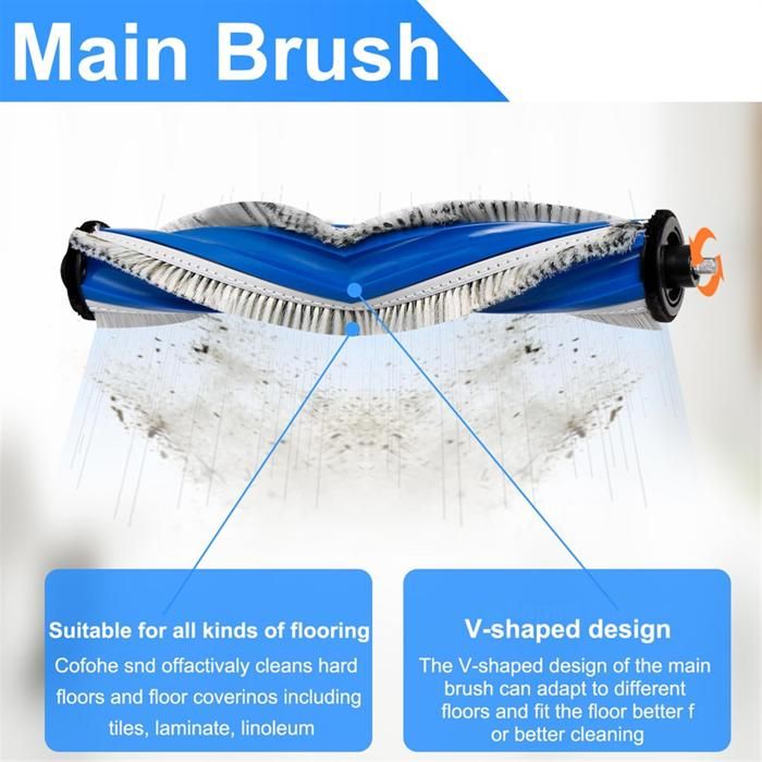 Kit Accessoires Pour Ecovacs Deebot T80 Omni | 1 Brosse Principale, 2 Rouleaux, 6 Filtres HEPA, 6 Sacs, 4 Brosses Latérales