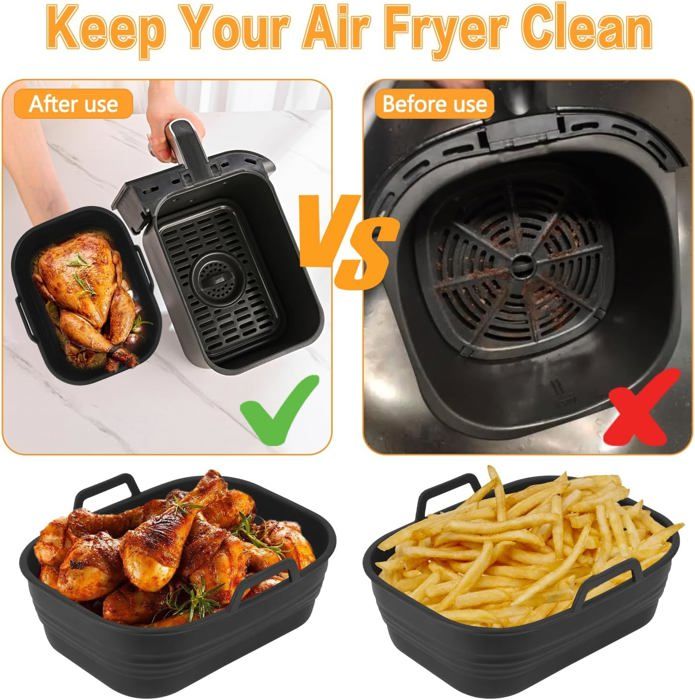 Lot De 2 Moules à Gaufres En Silicone Pour Friteuse à Air Ninja - Compatible AF500DE, AF400EU...