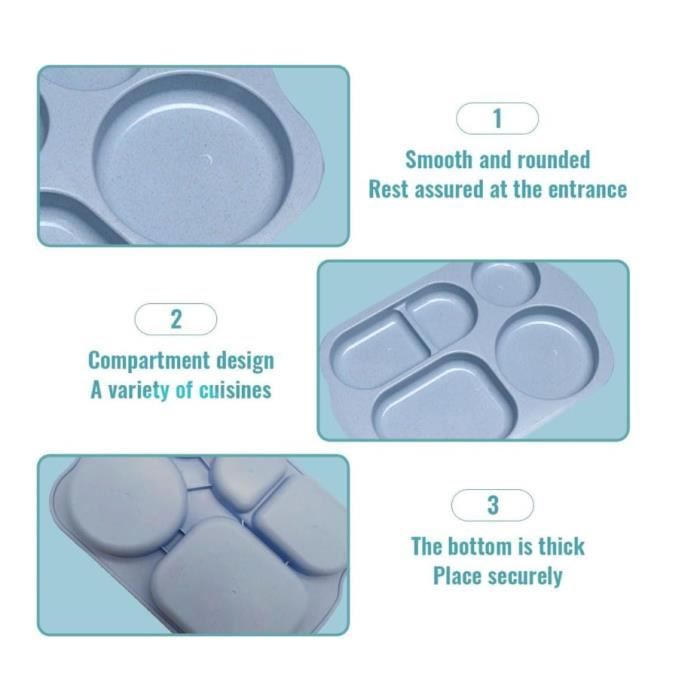 Lot De 4 Assiette Copartient Enfant Assiette Regie Portion Adulte