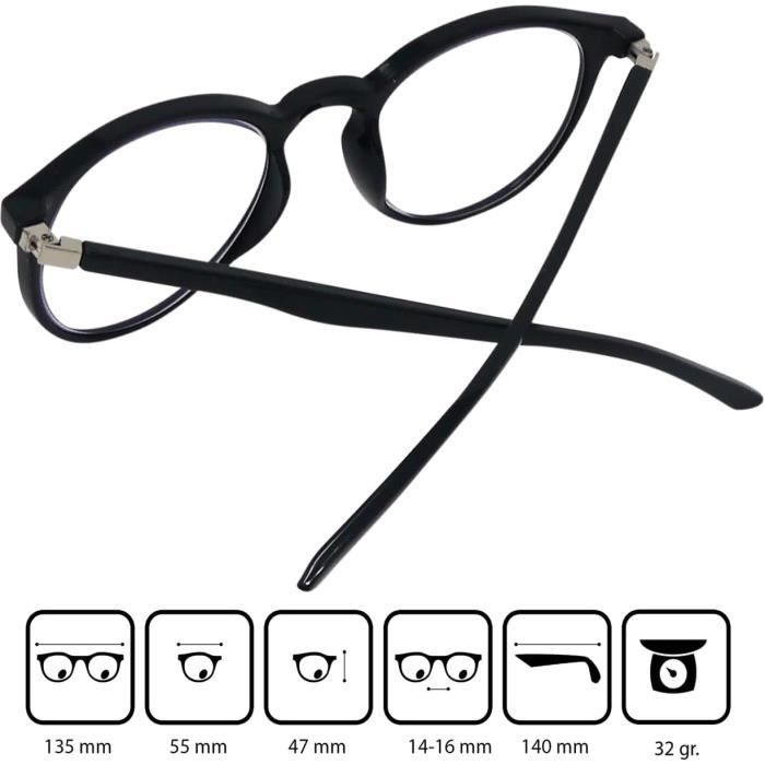 Lunettes De Lecture UV Reader UVR2PK032 - Noir - Hommes Femmes
