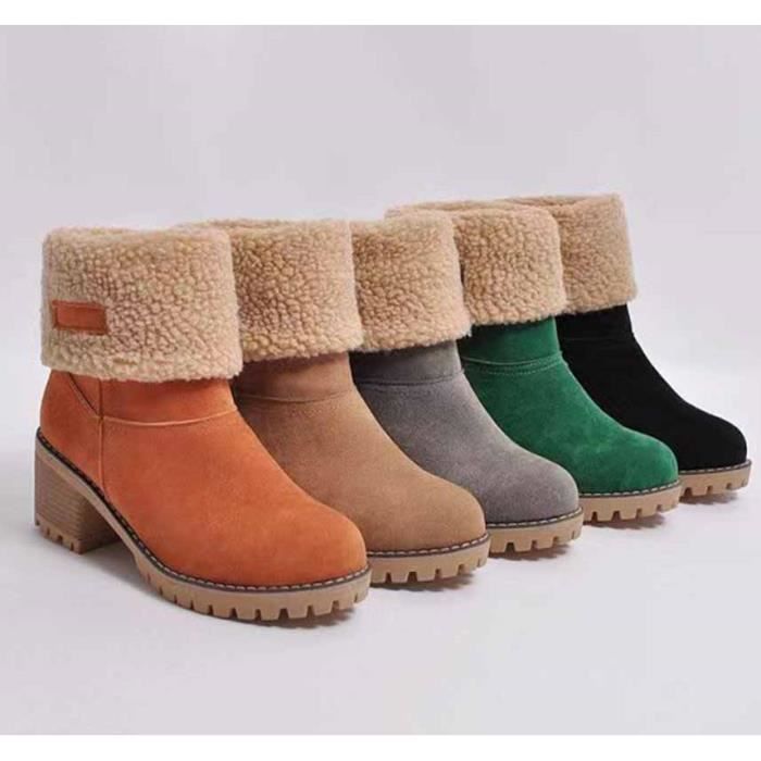 Bottes de neige chaudes en fourrure d'hiver pour femmes Marque