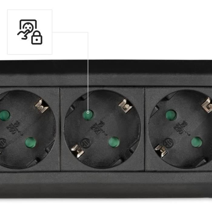Lot De 10 Multiprises Schuko 4 Prises + Câble 1.4m - Usage Extérieur Varytec