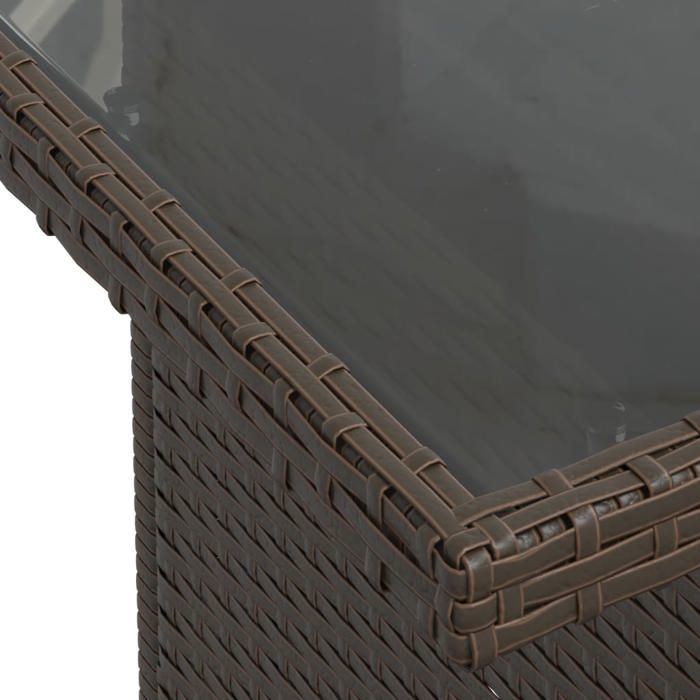 BEST LIFE Table de jardin - RUIGOU - dessus en verre marron 100x55x73 ...