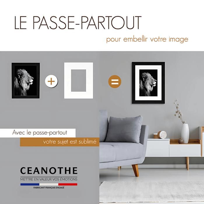 10 Passe-partout Blancs A4 Pour Encadrement – Coupe Biseau 45°, Dimensions Ext. 21x29,7 Cm, Int. 14,5x20 Cm, Carton épais