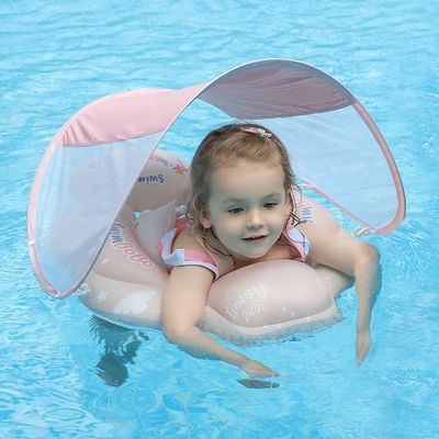 Bouée De Natation JBSON Bébé – 6 Mois à 3 Ans – Dos Et Ventre, Capote Solaire, Siège Confortable – Sans BPA, 2 Chambres à Air