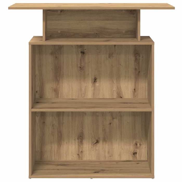 Bureau D'accueil Style Vieux Bois VidaXL - 55x50x103,5 Cm, Avec étagère Et Comptoir Intégré ! - 9