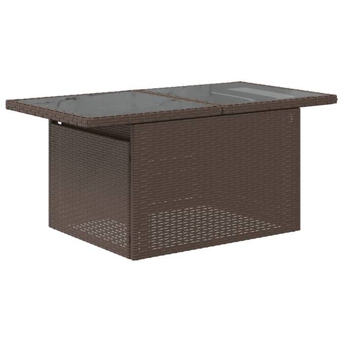 BEST LIFE Table de jardin - RUIGOU - dessus en verre marron 100x55x73 ...