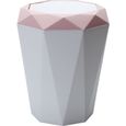 Kentop Corbeille à papier avec couvercle basculant Mini poubelle pour table de bureau,rose bonbon, 21.6*24.6cm-0