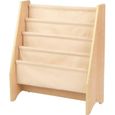 KidKraft 14221 Porte livres en bois et tissu, chambre enfant, meuble de rangement - coloris naturel-0