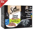 SHEBA Sauce Lover 96 Barquettes coffret terre & mer sauce pour chat 85g (8x12)-0