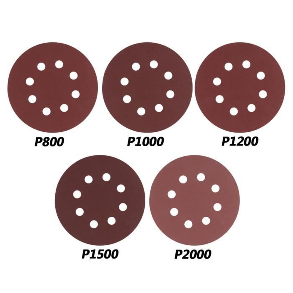 30Pcs Papier de Verre Ponçage Polissage Disque Abrasif 125 ...