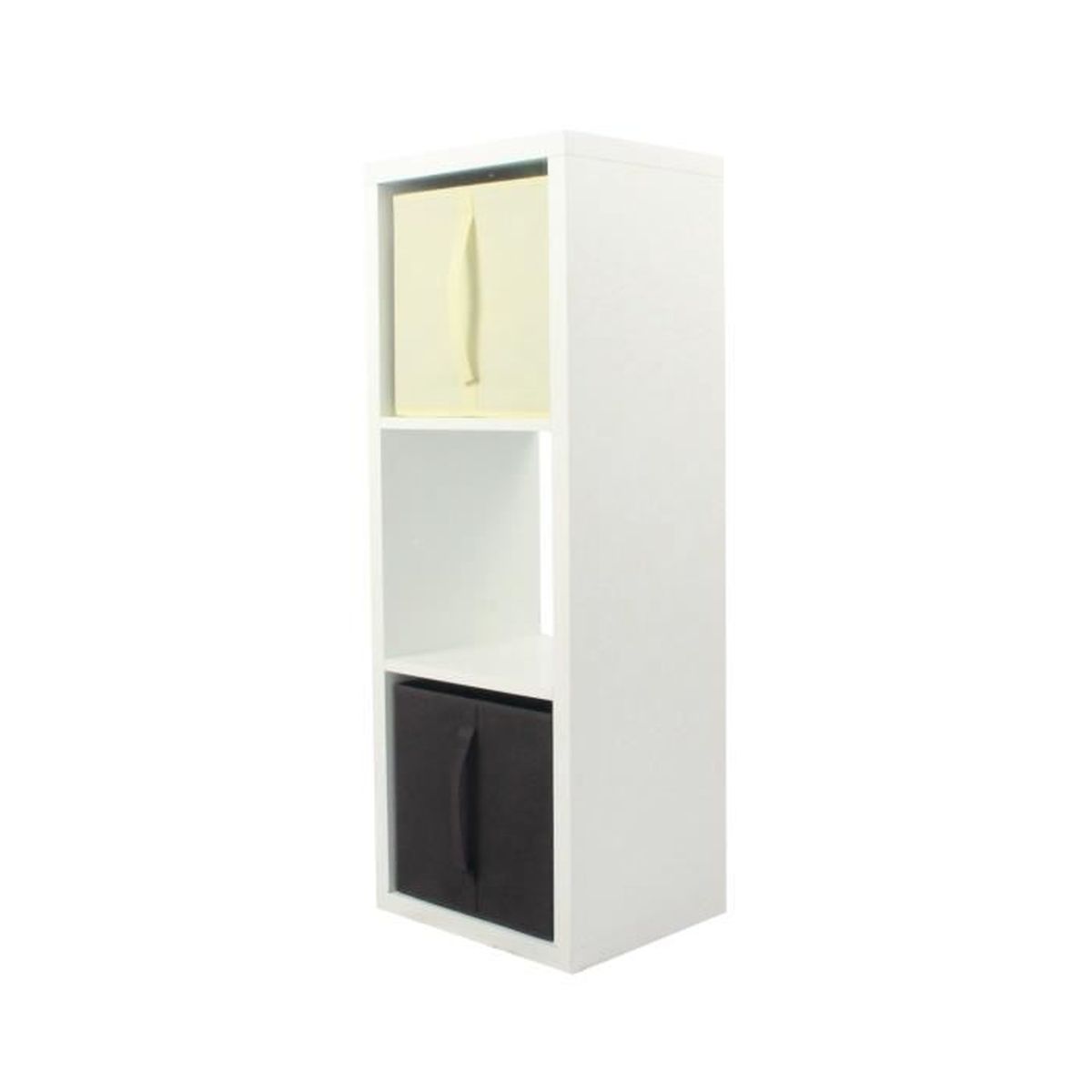 Compo Meuble De Rangement 3 Cases 2 Cubes Chocolat Ecru L38