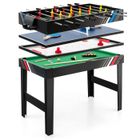 Babyfoot Table Multi-jeux 4 en 1 DREAMADE avec Football, Air Hockey, Billard, Tennis de Table, pour Toute la Famille, Adulte Enfant