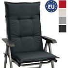 BEAUTISSU HOME STYLE Beautissu Coussin Exterieur Jardin Haut Dossier 120x50x6cm Base HL – Coussin Chaise Jardin Gris Graphite