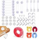 LECOO Sécurité Bébé Enfants,Lot de 48 Accessoires de sécurité pour enfants ,Prêt à installer. Aucun outil requis