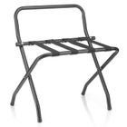 IDIMEX Porte-valise SUITE en métal noir, accessoire de chambre hôtel pour sac et valise, support valise et bagages pliable