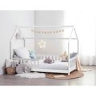 Lit cabane enfant 90x190 cm - Blanc - Sommier à lattes inclus - Style Enfant - KONTARBOOR