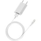 Câble USB + Chargeur Secteur - Phonillico® - iPhone 11/11 PRO/11 PRO MAX - 1 Métre - Blanc - 1A