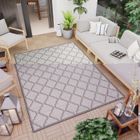 TAPISO Capri Tapis Extérieur Intérieur Cuisine Crème Beige Trèfle Marocain Sisal Fin 80x150 cm