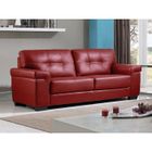 VENTE-UNIQUE Canapé 3 places en cuir HAZEL - Rouge - Fixe - Confort moelleux - Design contemporain