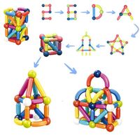 Blocs de construction magnétiques - Montessori - 56 pièces - Plastique ABS - Jouets pour enfants