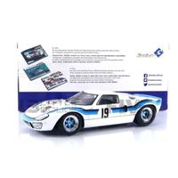 Voiture Miniature de Collection - SOLIDO 1/18 - FORD GT40 MKI - Angola Championship 1973 - White / Blue - 1803006