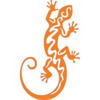 Salamandre autocollant sticker adhésif couleur lézard (Couleur de fond: orange - Taille: 25 cm)