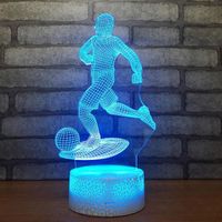 3D Illusion Nuit Lumière Jouer Au Foot Forme Touch Veilleuse 7 Couleurs Changeante Led Lampe De Table Décor Cadeaux Maison Noël Dé