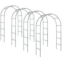 TECTAKE Lot de 4 Arches de jardin pour Plantes Grimpantes et Rosiers - 240 x 40 cm x 140 cm - en Acier - Vert