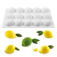 Moule Silicone Citron 3D - 6 Cavités, Anti-adhésif, Pour Muffins, Chocolat, Glaçons, Résine - 25,5x12,5 Cm - 7