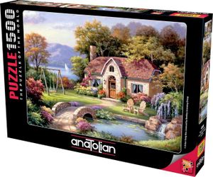 PUZZLE Puzzle 1500 pièces : Cottage avec Petit Pont en Pi
