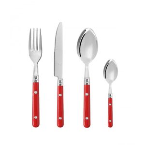 Ménagère 24 pièces "bistrot" Secret de gourmet - Rouge