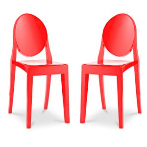 Lot De 2 Chaises Transparentes Beliani Midway – Design Moderne En Polycarbonate (Neuf)