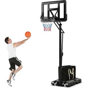 PANIER DE BASKET-BALL GYMAX Panier de Basket Extérieur Portable, Réglabl